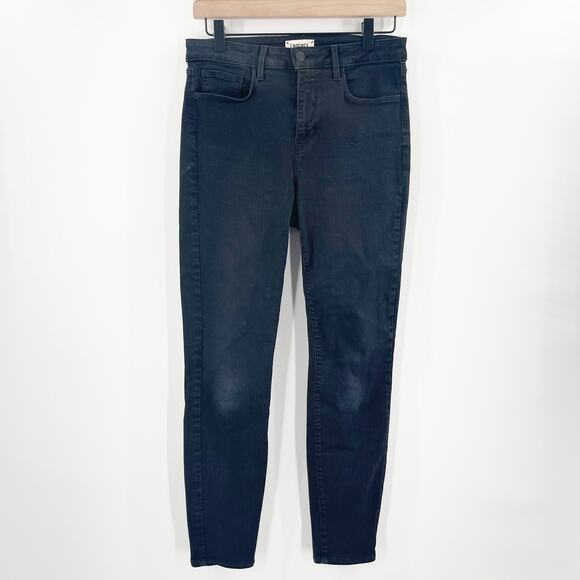 L'AGENCE Margot Jeans Size 29 Denim Skinny High Rise Stretch Washed Out Black - Picture 1 of 12
